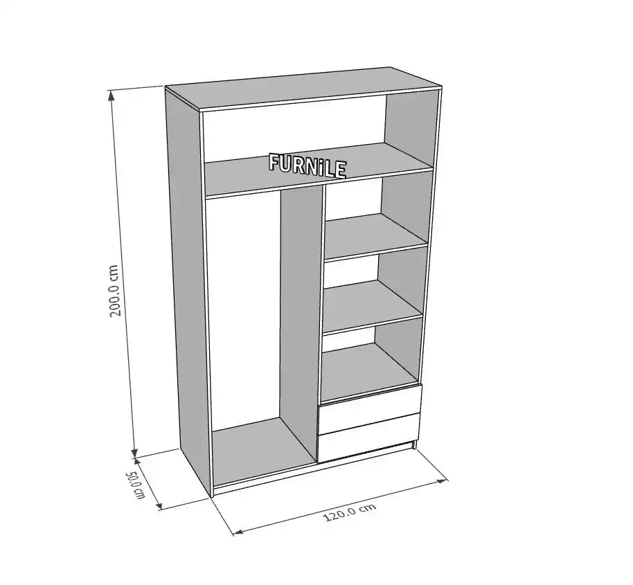 ALFRED - Wardrobe 120*50*200 WD020