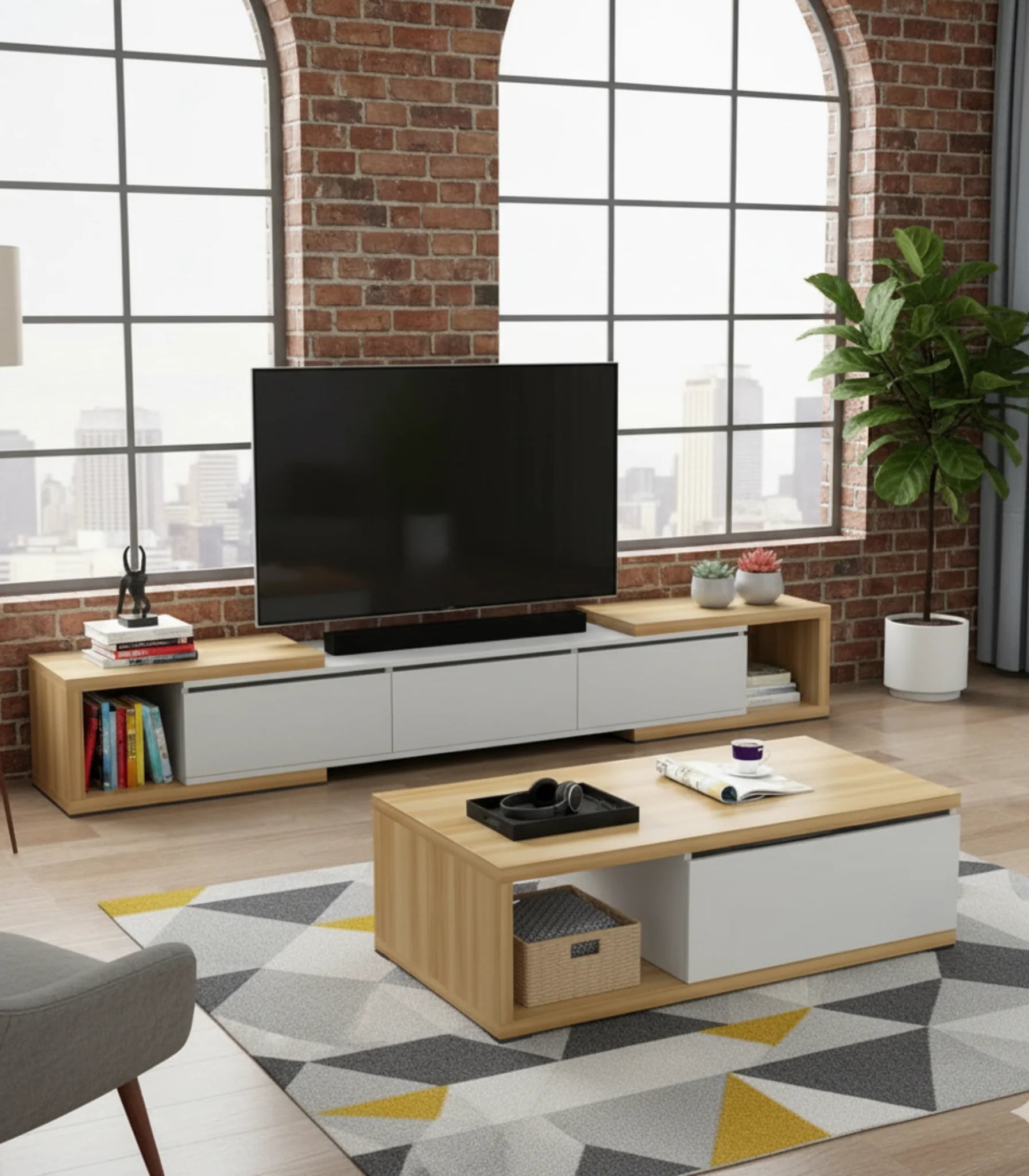 DIVA Coffee Table & TV Table – MDF Set TS1580002-2