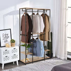 H11 Metal Clothes Hanger – Metal Frame, MDF Shelves, 120x40x201cm
