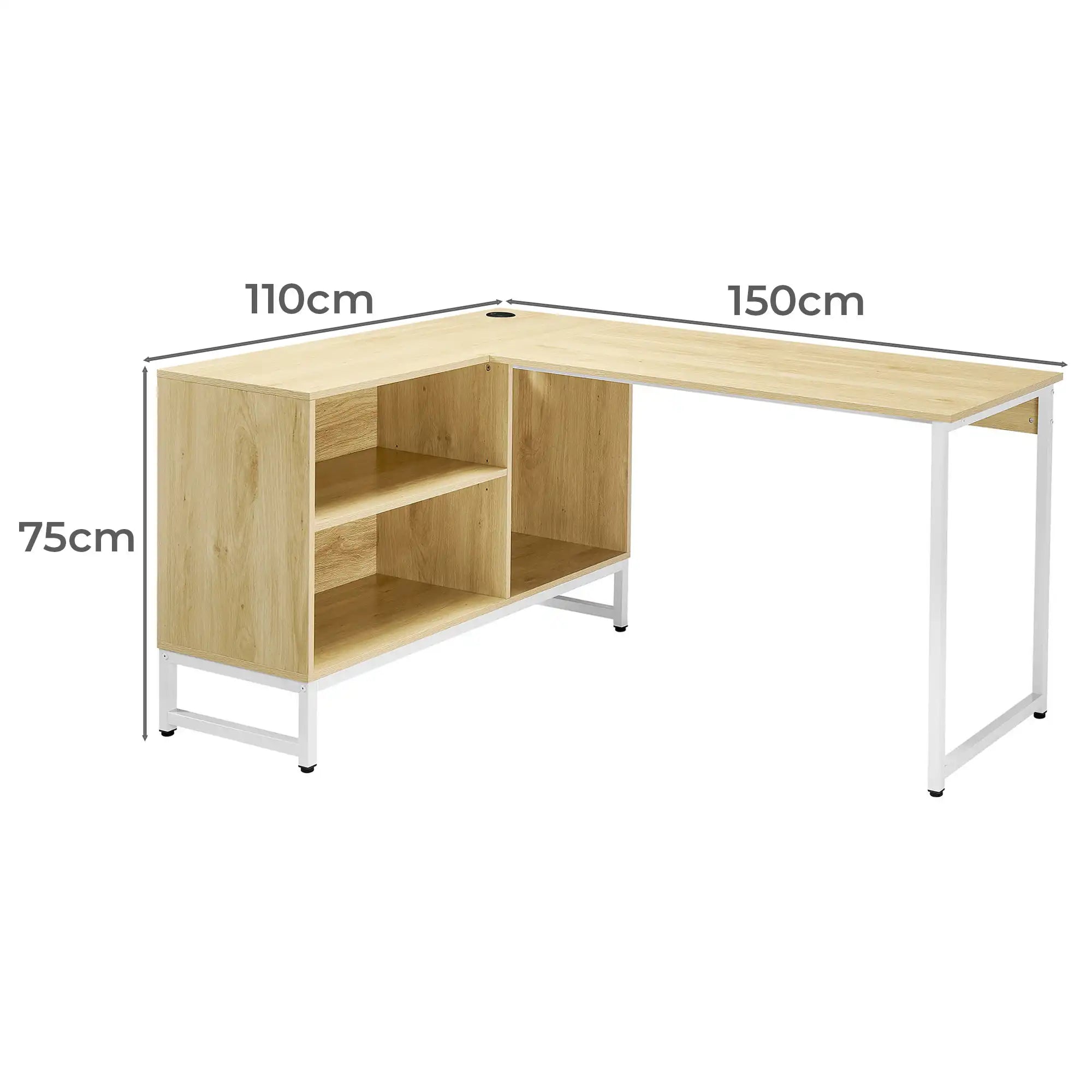 D12 Metal L-Shape Desk MDF Top 150*110 DSK1580012