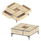 VIRGINIA - Coffee Table 105*105*42 CT027 (With Drawers)