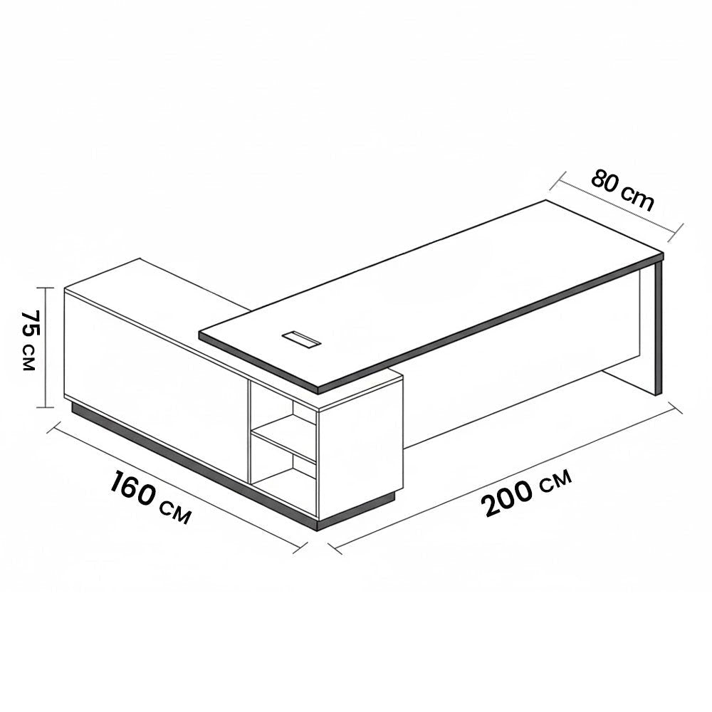 D26 Manager L-Shape Desk MDF 200*160*75 MD1580026