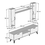 T32 Modern TV Unit, MDF - 180x35x48cm