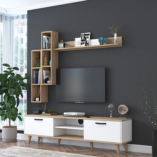 T30 Modern TV Unit, MDF - 180x35x48cm
