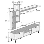 T30 Modern TV Unit, MDF - 180x35x48cm