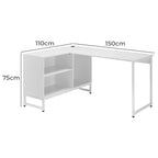 D12 Metal L-Shape Desk MDF Top 150*110 DSK1580012-1