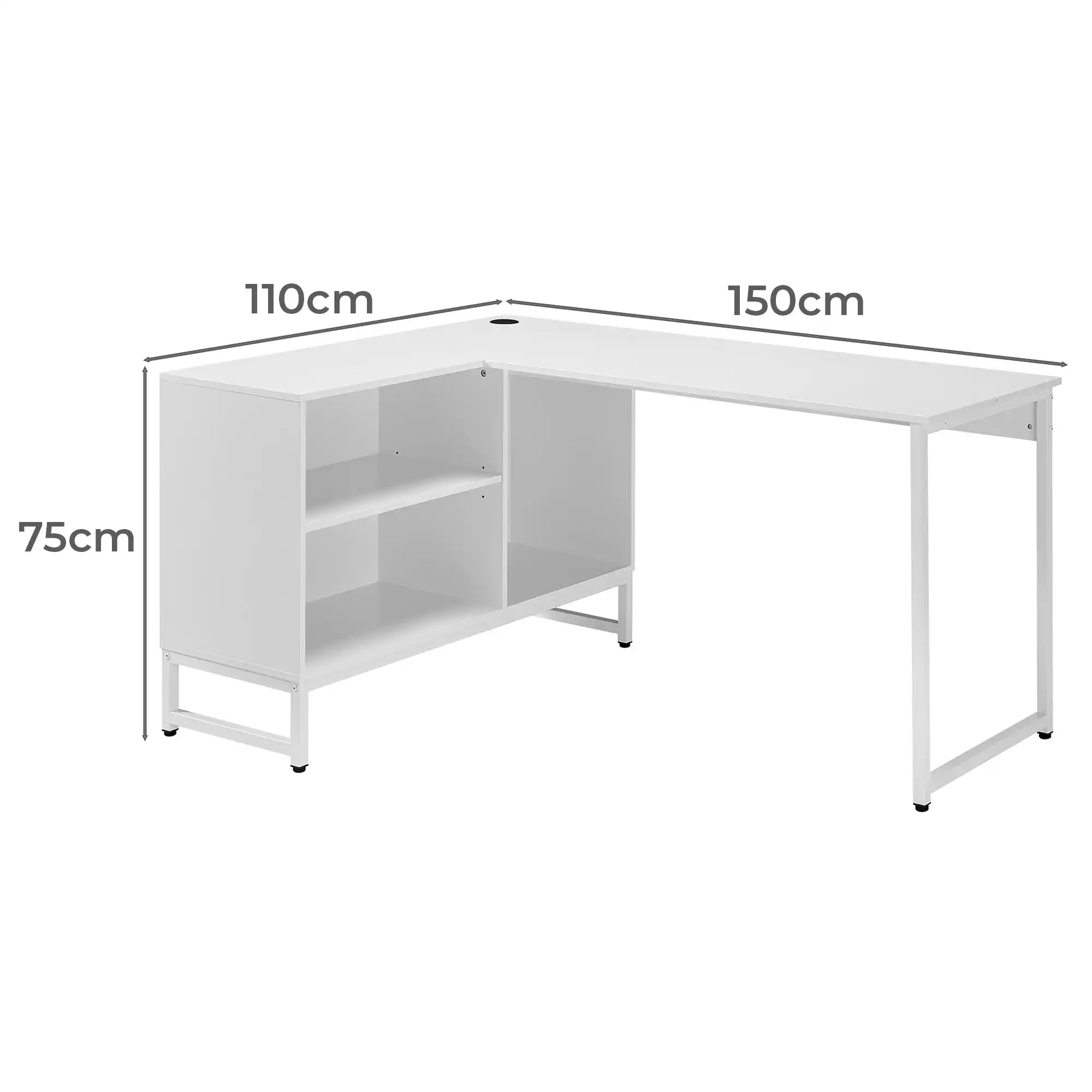 D12 Metal L-Shape Desk MDF Top 150*110 DSK1580012-1