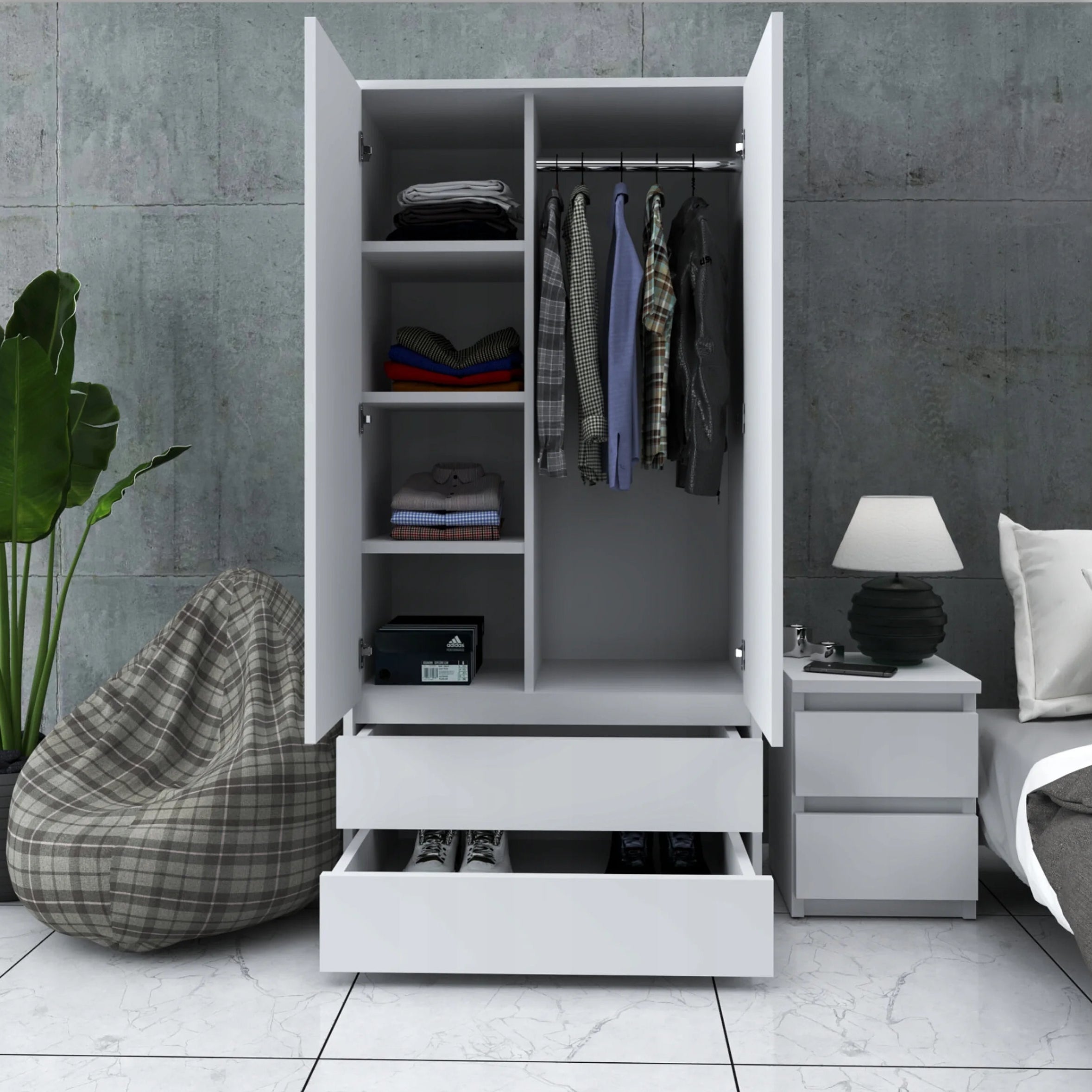 EDMUND - Wardrobe 90*50*180 WD114142