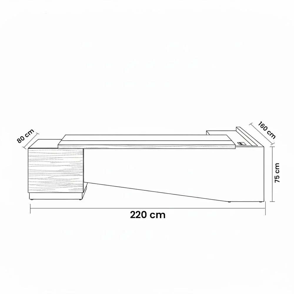 D27 Manager L-Shape Desk MDF 220*160*75 MD1580027