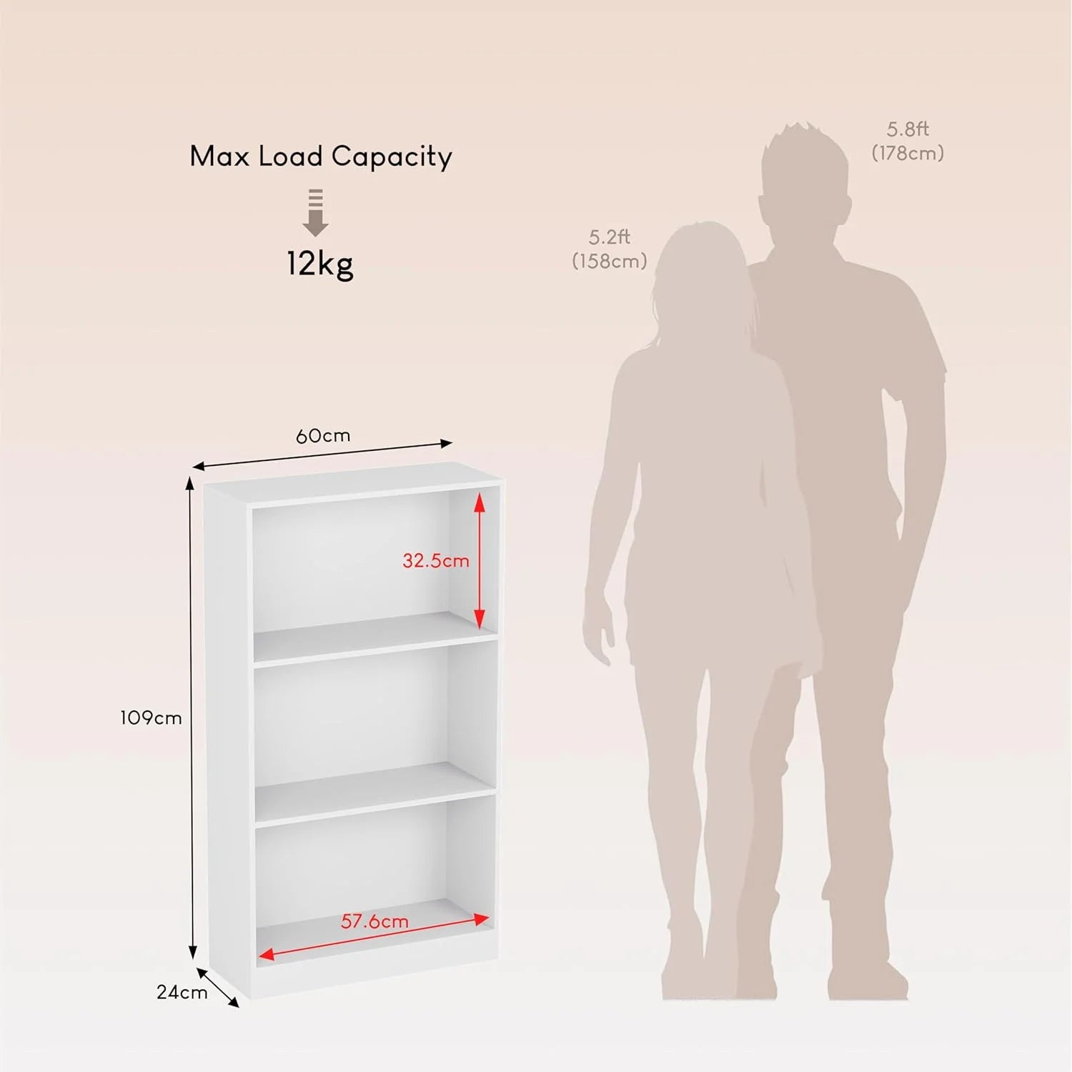 FURNiLE C11 Office Shelves, 60x109, White