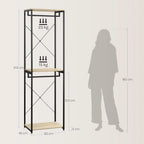 H08 Metal Clothes Hanger – Metal Frame, MDF Shelves, 60x40x213cm