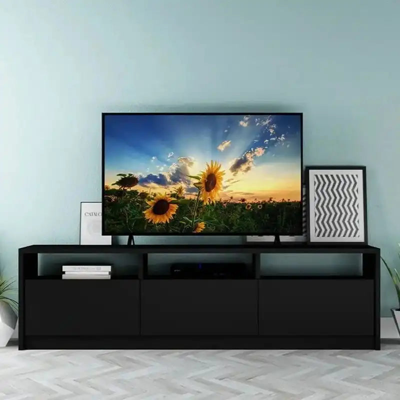 T25 Modern TV Table with 3 Doors  – MDF, (160x30x45cm)