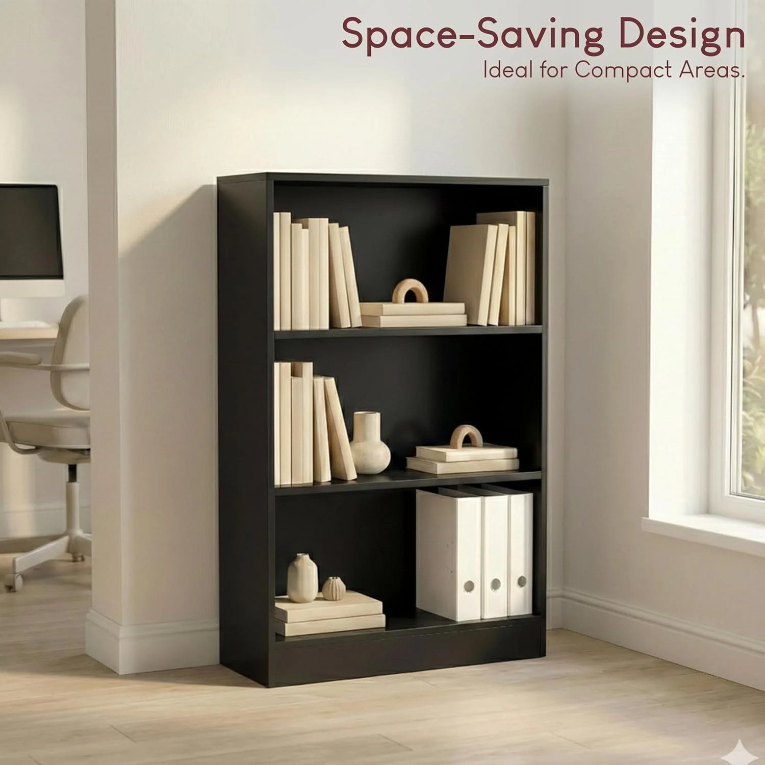 FURNiLE C11 Office Shelves, 60x109, Black