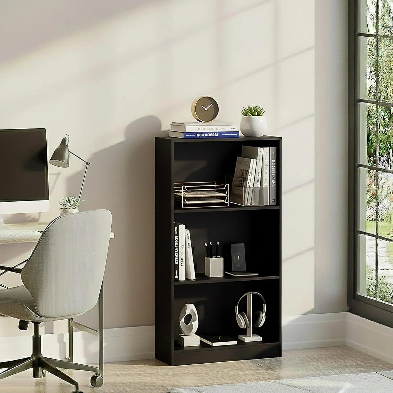 FURNiLE C11 Office Shelves, 60x109, Black