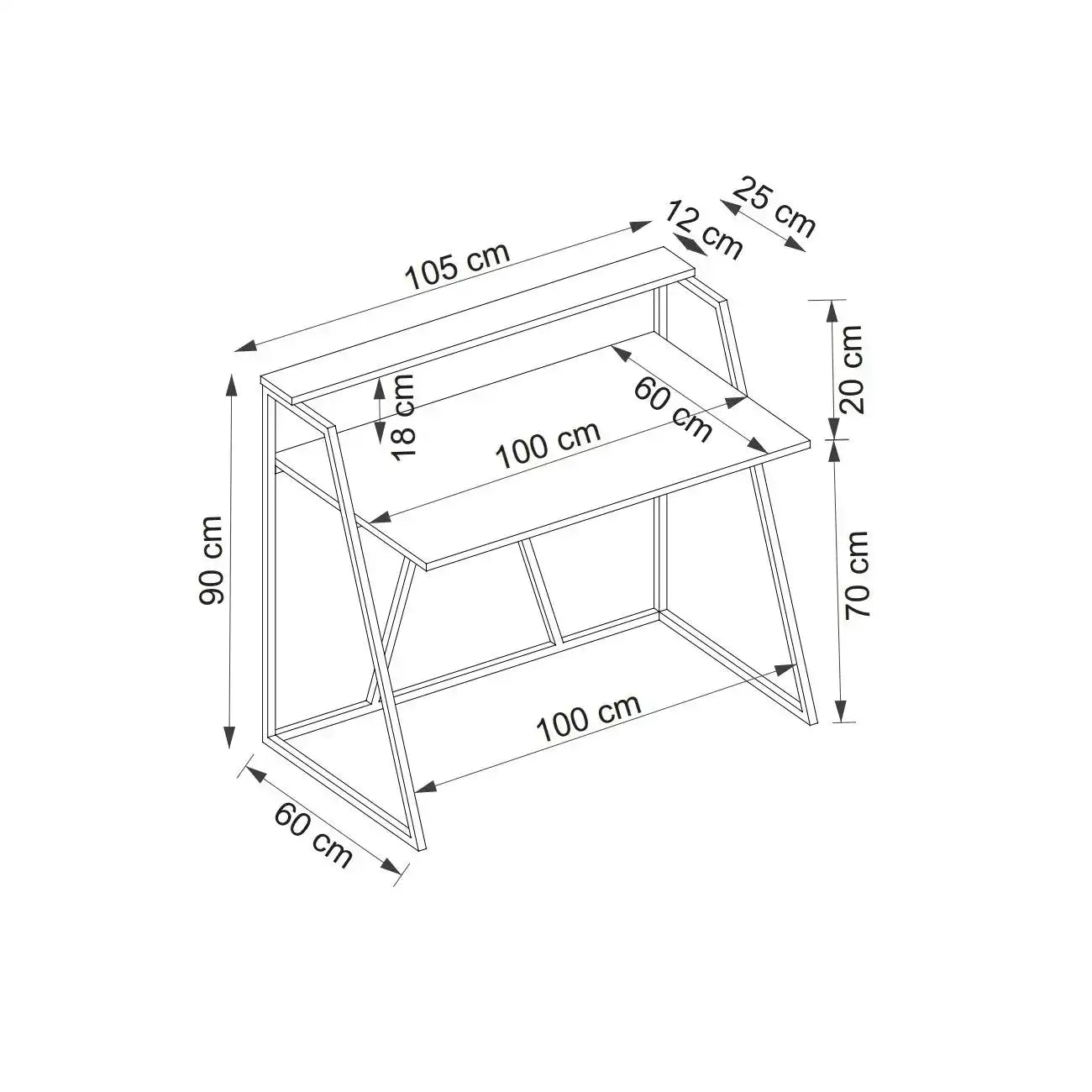 [Width 105cm] NOAH Metal Desk with MDF Top 105*60 DSK10860128