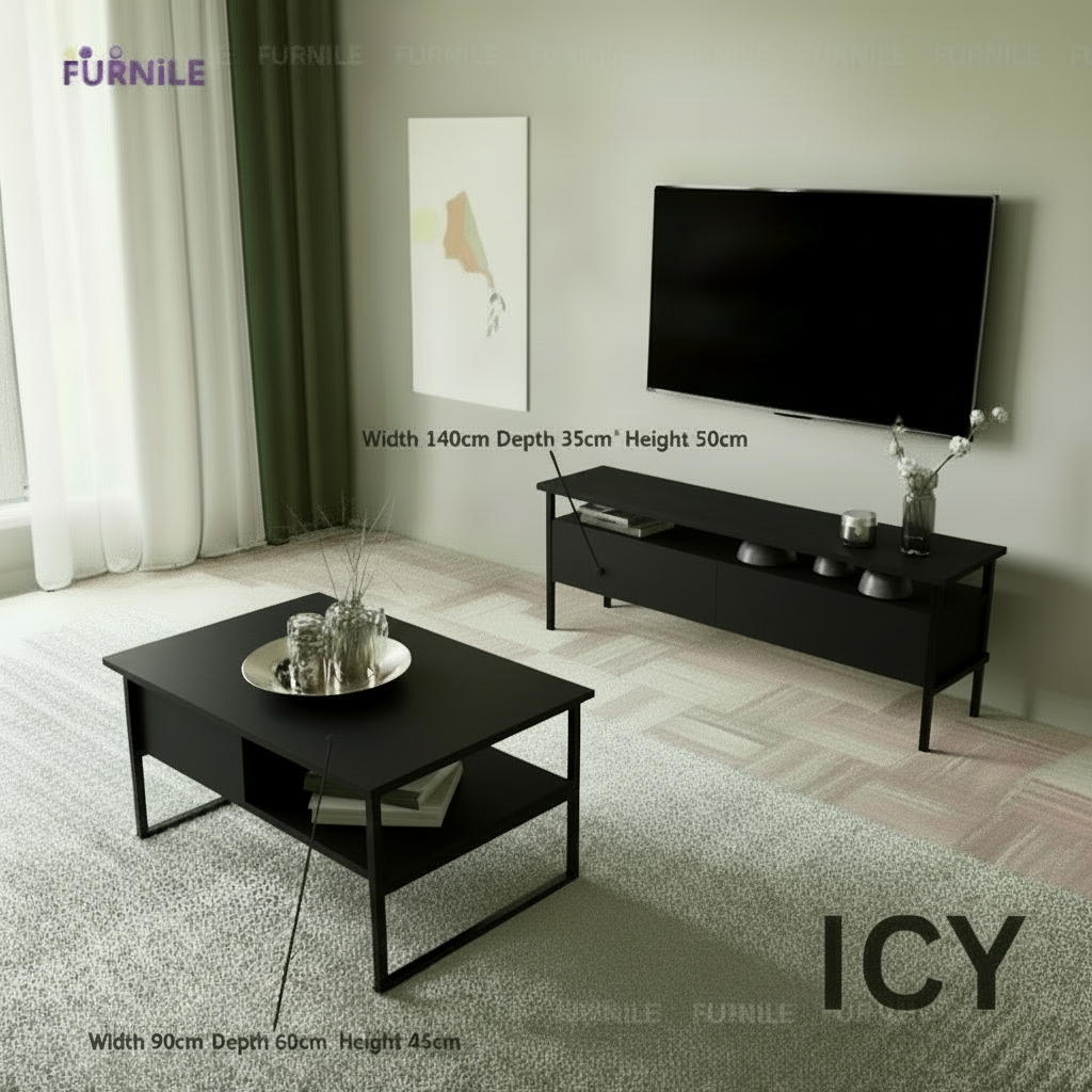 ICY - Table Set 2pcs TV Unit & Coffee Table TS195256