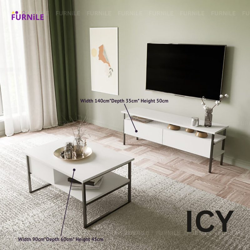 ICY - Table Set 2pcs TV Unit & Coffee Table TS195255