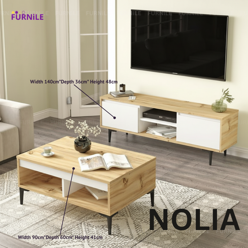 NOLIA - Table Set 2pcs TV Unit & Coffee Table TS113271