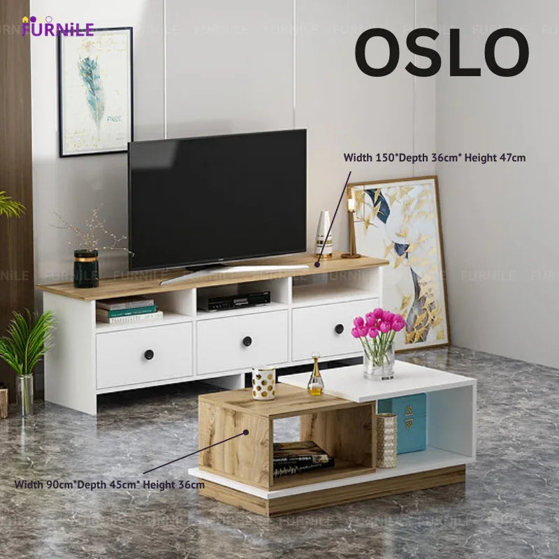 OSLO - Table Set 2pcs TV Unit & Coffee Table TS136289 - Furnile