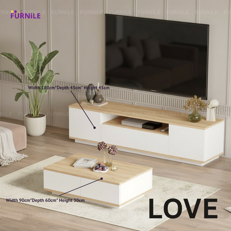LOVE - Table Set 2pcs TV Unit & Coffee Table TS184792