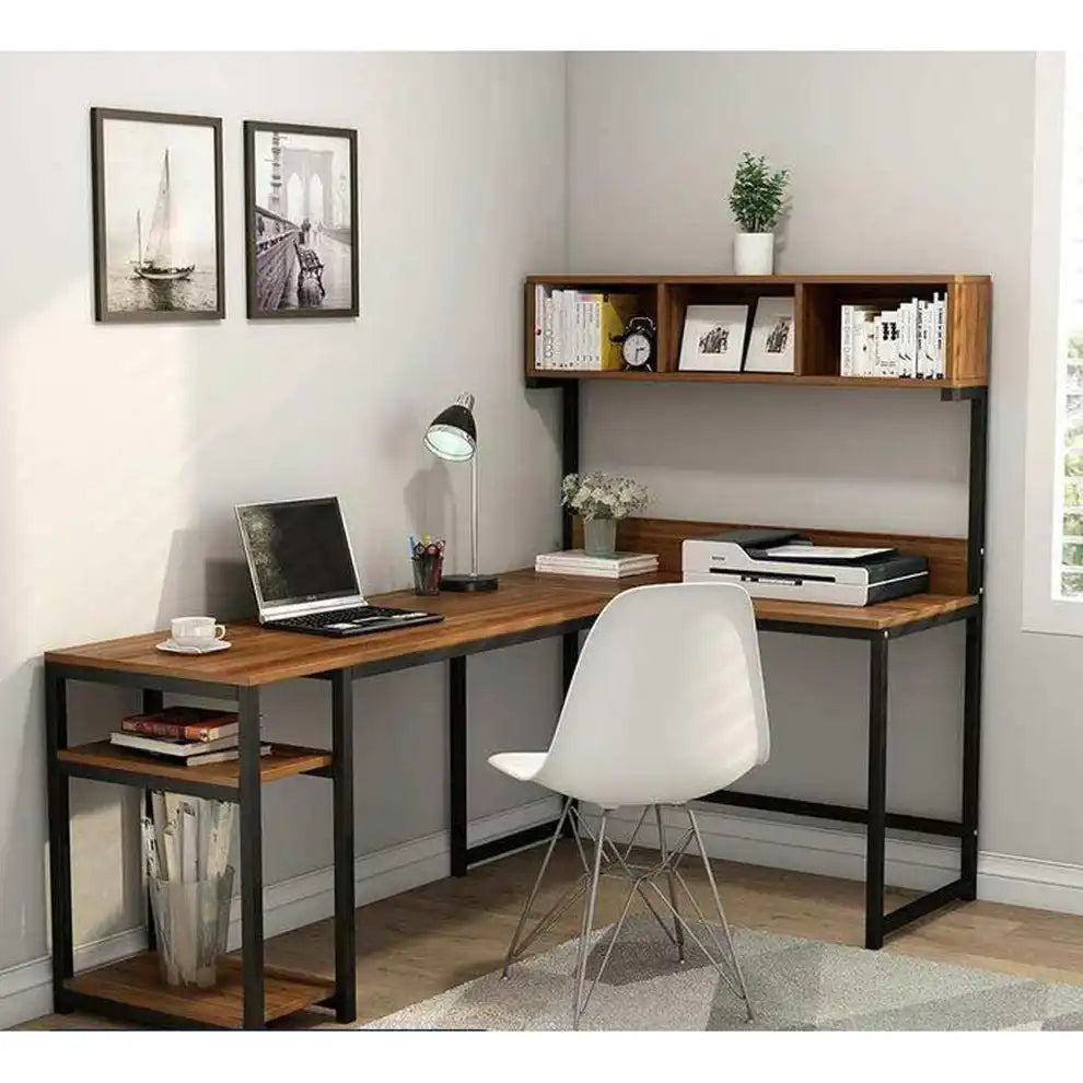 D03 Metal L-Shape Desk MDF Top 170*120*135 DSK1580003