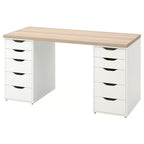NELSON - Desk 140*60*75 White&Wooden dsk1247652-WHW