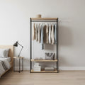 H18 Metal Clothes Hanger – Metal Frame, MDF Shelves, 90x40x180cm
