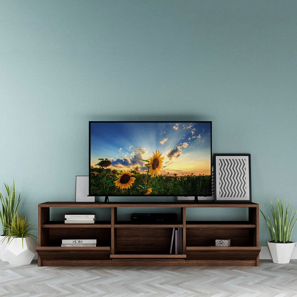 T25 Modern TV Table with 3 Doors  – MDF, (160x30x45cm)