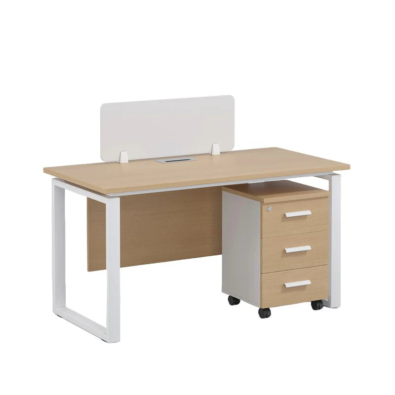 D04 Metal Straight Desk MDF Top + Drawer Unit 120*60 DSK1580004