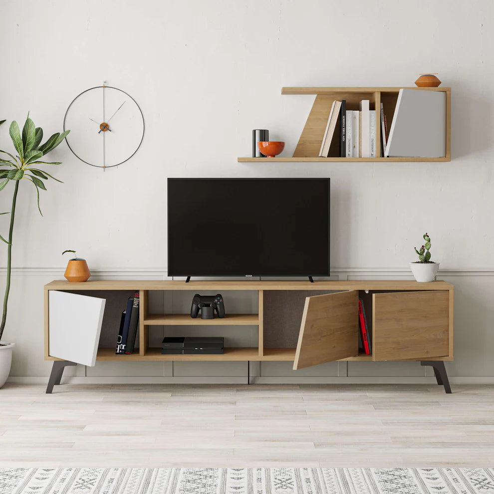 [Width 180cm] T17 TV Unit MDF with Shelf TVT1580017-1