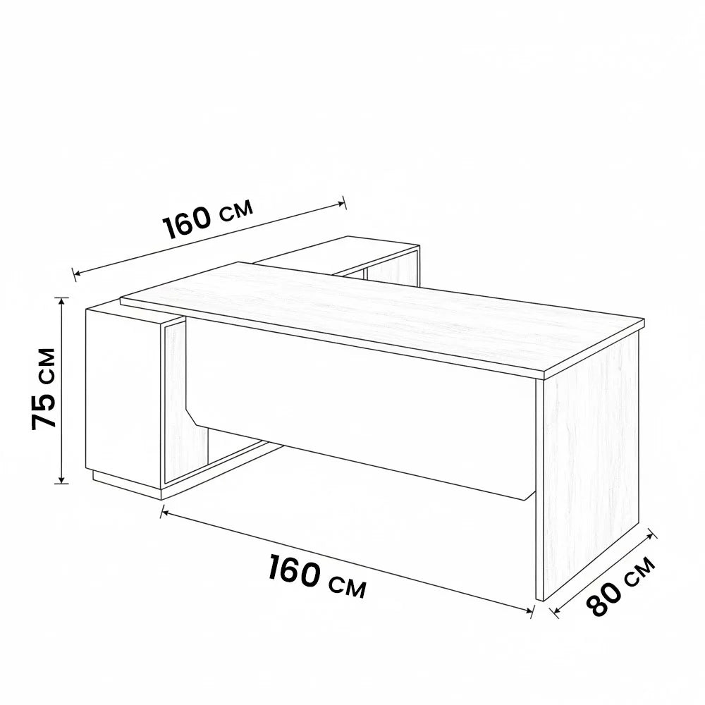 D20 Manager L-Shape Desk MDF 160*160*75 MD1580020