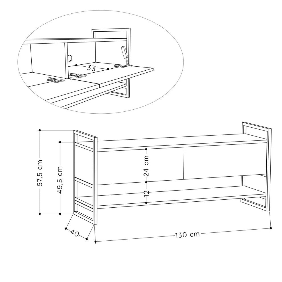 [Width 140cm] T20 TV Unit MDF 140*40*57.5 TVT1580020