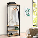 H02 Metal Clothes Hanger – Metal Frame, MDF Shelves, 60x40x180cm