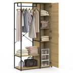 H07 Metal Clothes Hanger – Metal Frame, MDF Shelves, 90x40x180cm