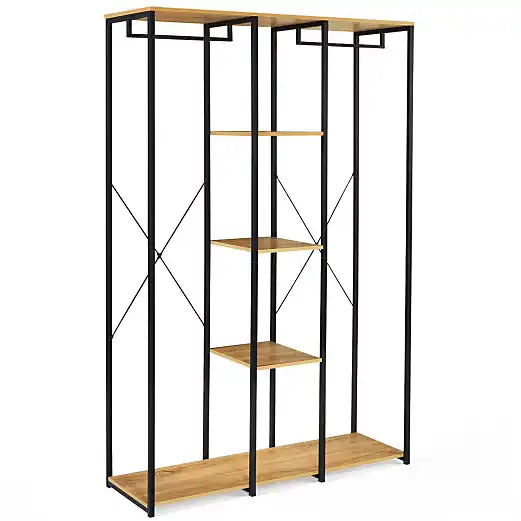H06 Metal Clothes Hanger – Metal Frame, MDF Shelves, 120x40x200cm