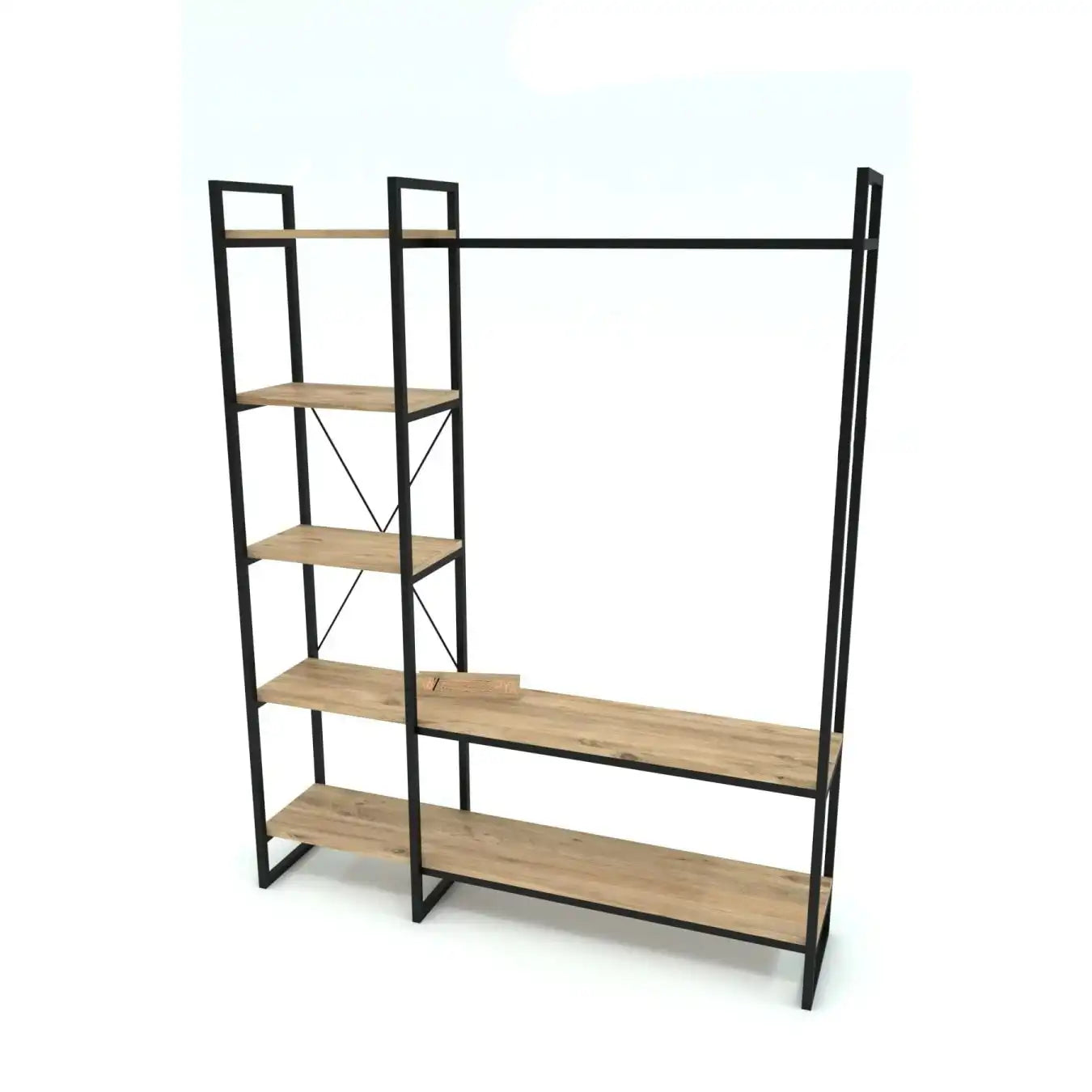 H13 Metal Clothes Hanger – Metal Frame, MDF Shelves, 120x40x180cm