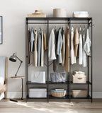 H14 Metal Clothes Hanger – Metal Frame, MDF Shelves, 141x40x180cm