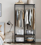 H15 Metal Clothes Hanger – Metal Frame, MDF Shelves, 94.5x40x180cm