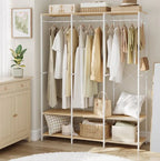 H14 Metal Clothes Hanger – Metal Frame, MDF Shelves, 141x40x180cm