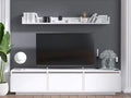 PRAG Modern TV Unit, White, MDF, 180x30x40cm