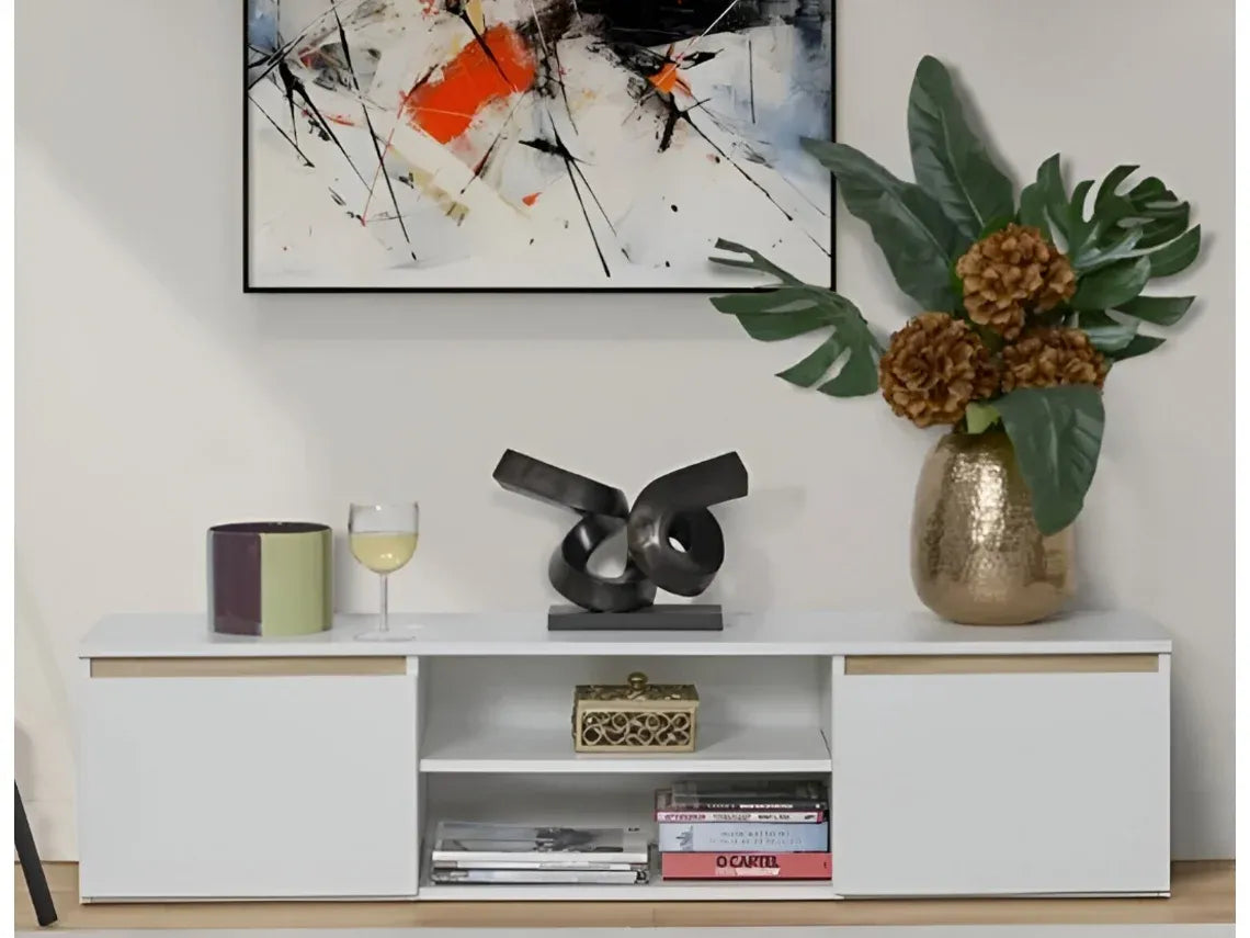 T33 Modern TV Unit, MDF - 150x35x35.5cm