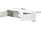 T33 Modern TV Unit, MDF - 150x35x35.5cm