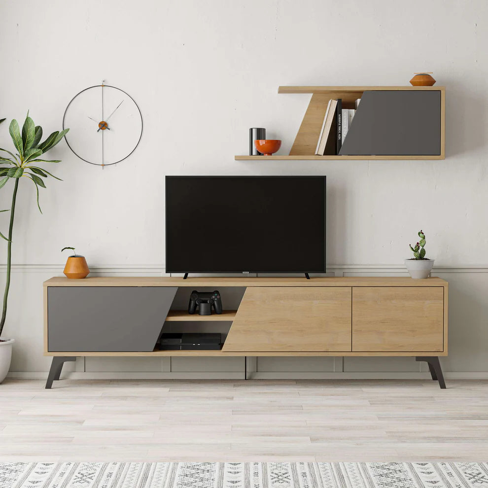 [Width 180cm] T17 TV Unit MDF with Shelf TVT1580017-2