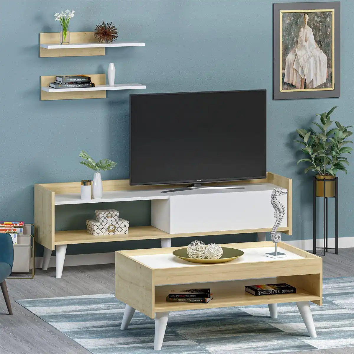 VIOLA Coffee Table & TV Table MDF Set TS1580001
