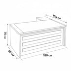 D22 Manager L-Shape Desk MDF 160*160*75 MD1580022