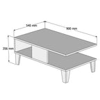 LEONA Coffee Table – MDF, (90x54x35.6cm)